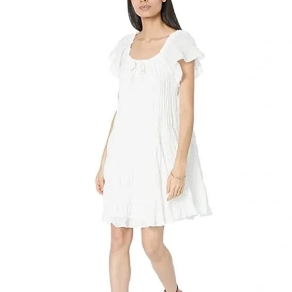 Max Studio White Tiered Mini Sundress